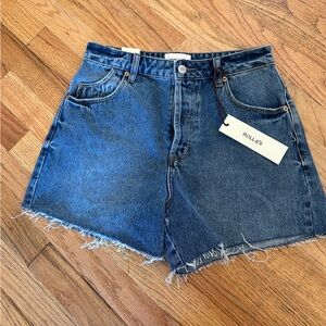 ROLLO'S High Rise Cut Off Classic Blue Jean Denim Shorts size 28